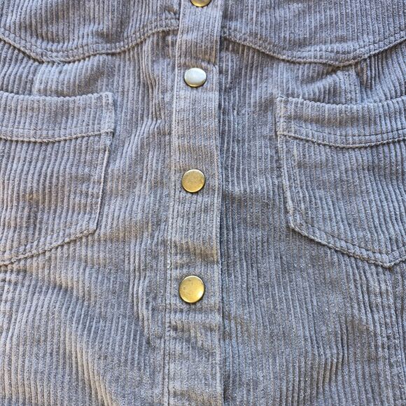 2 Corduroy Skirts, Gray and Red Size L, Cloud Ten & She+Sky, Gray Snaps, Red Zip - Picture 8 of 16